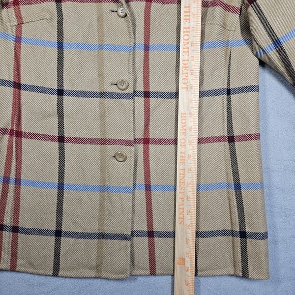 Pendleton Jacket Womens Medium The Check Wool Jacket Tan Plaid Reversible Classy - Picture 11 of 12